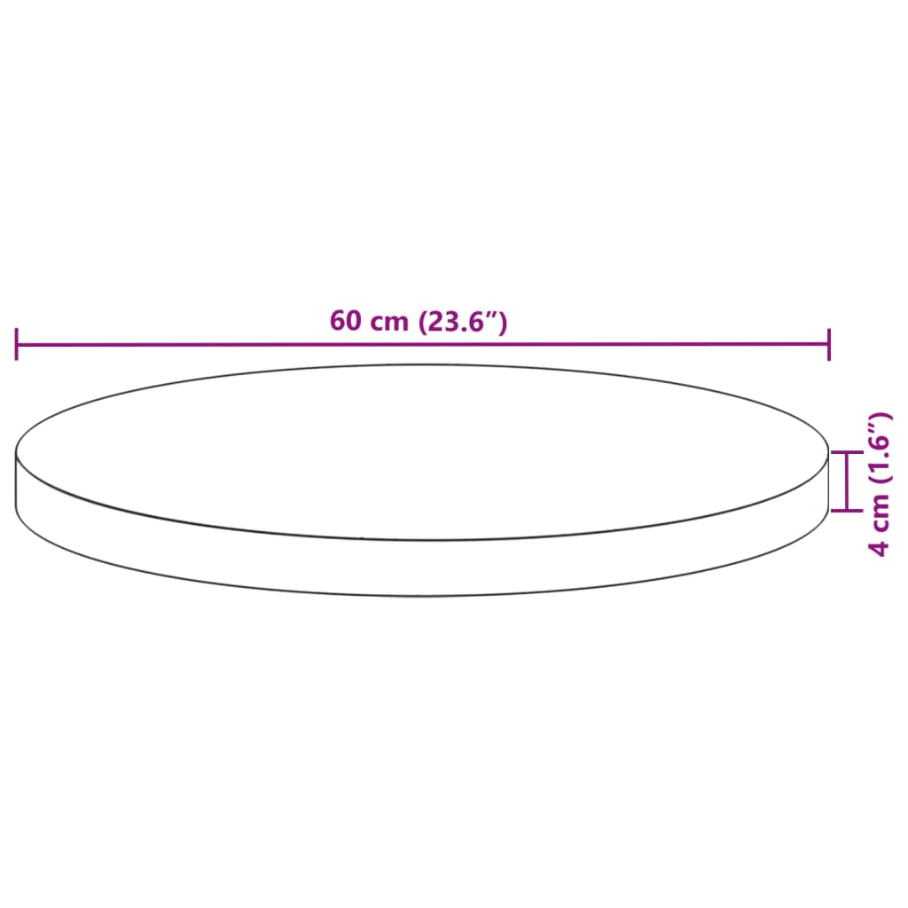 Kerek tömör akácfa asztallap ø60 x 4 cm