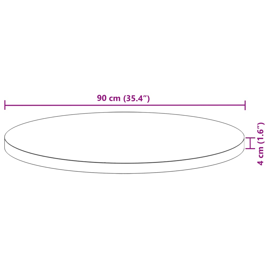 Kerek tömör akácfa asztallap ø90 x 4 cm