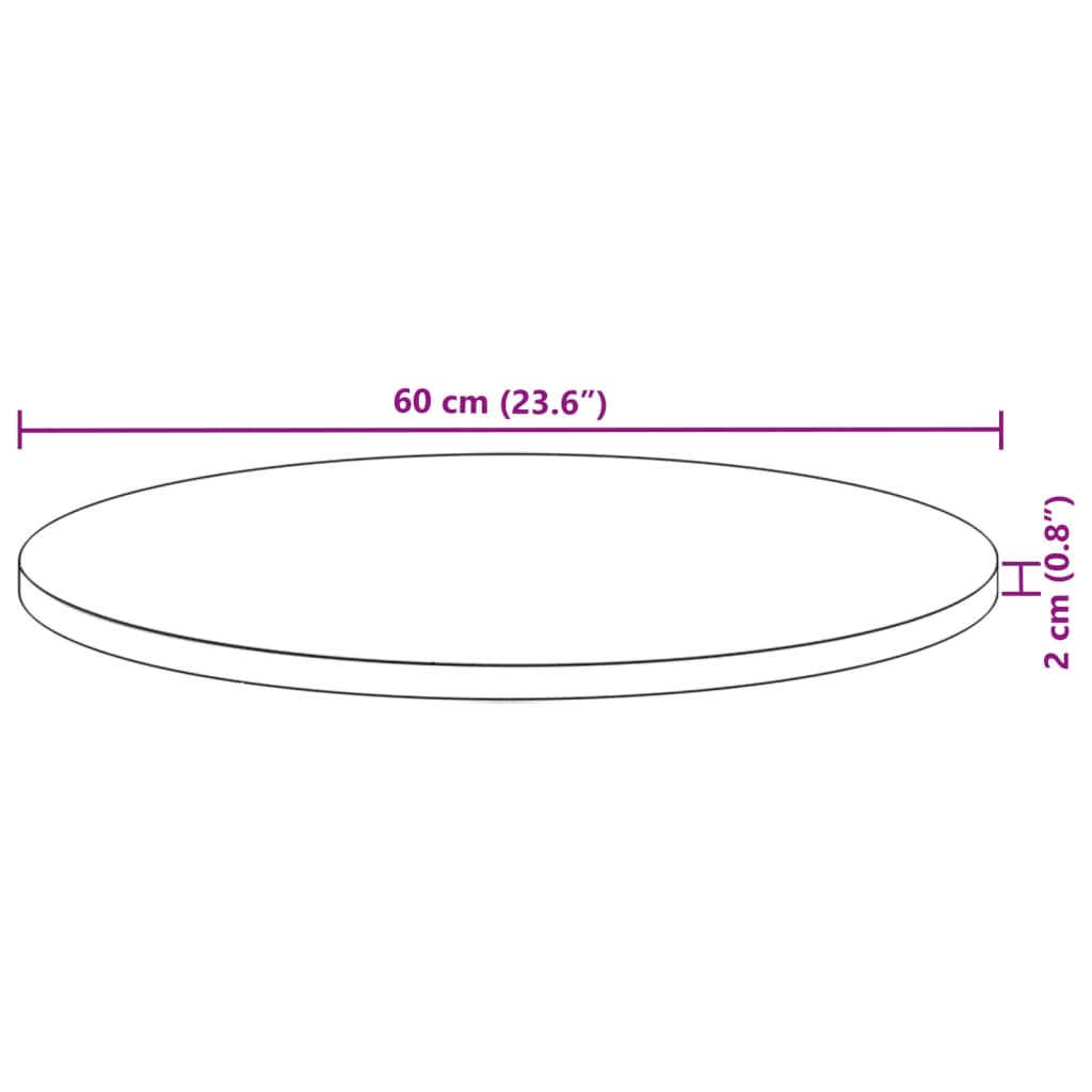Kerek tömör akácfa asztallap ø60 x 2 cm
