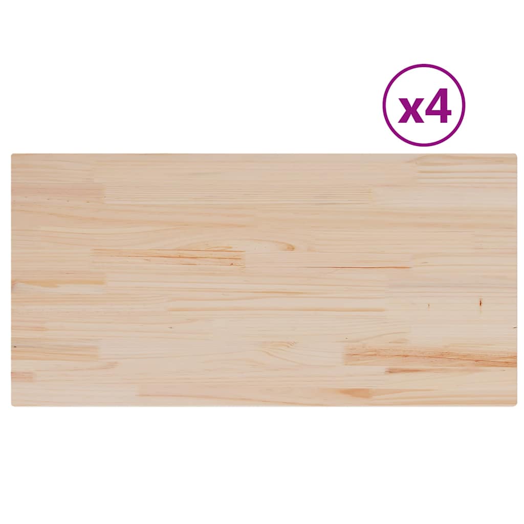4 db tömör fenyőfa téglalap alakú asztallap 100 x 50 x 1,7 cm