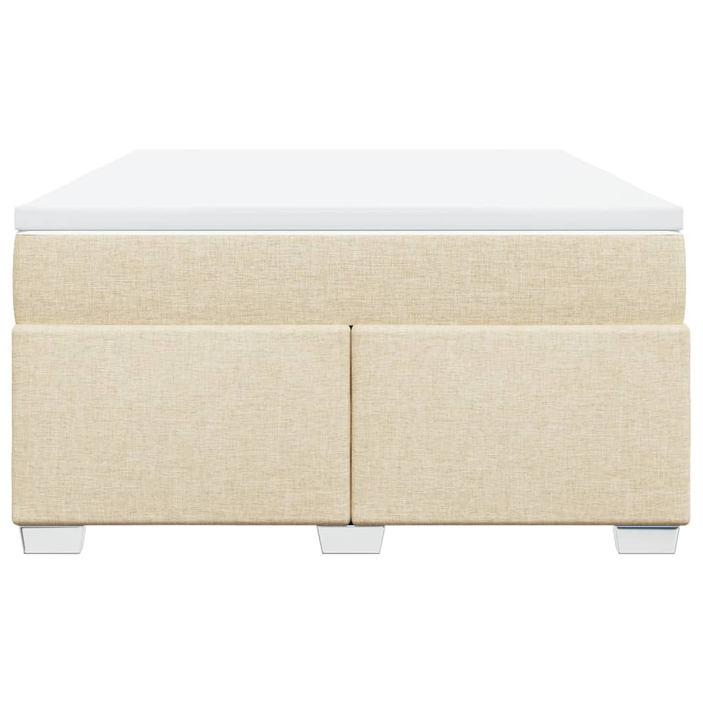 Krémszínű szövet rugós ágy matraccal 160 x 200 cm