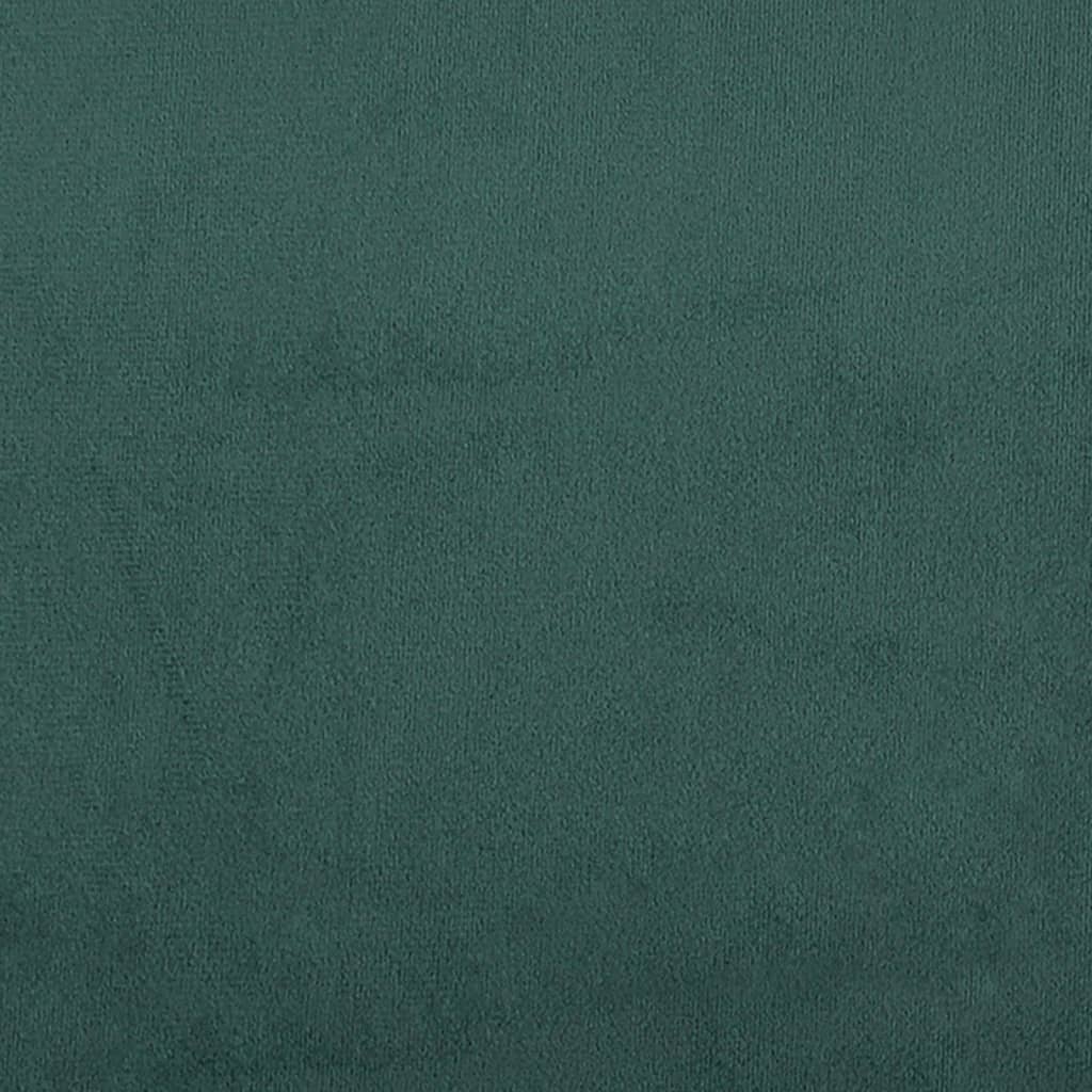 Sötétzöld bársony rugós ágy matraccal 200x200 cm