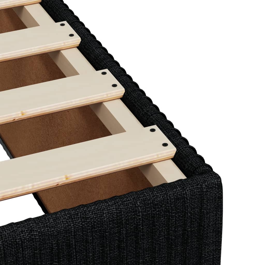 Fekete szövet rugós ágy matraccal 160x200 cm