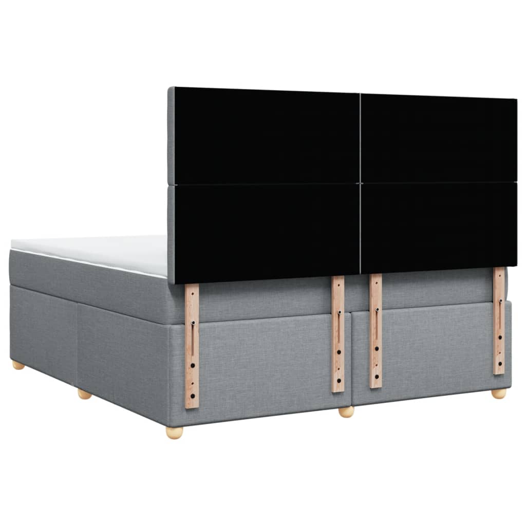 Világosszürke szövet rugós ágy matraccal 180 x 200 cm