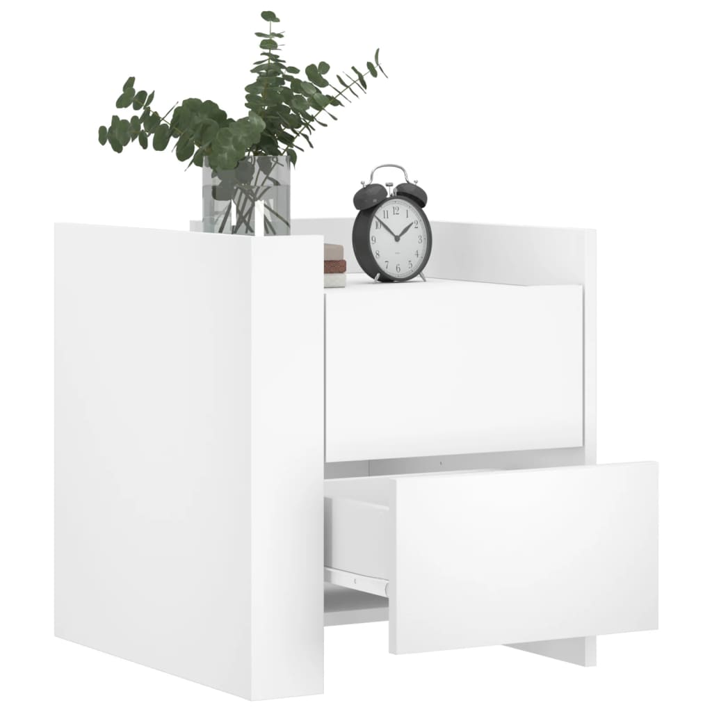 Fehér szerelt fa éjjeliszekrény 45 x 50 x 50 cm