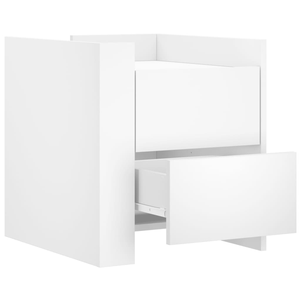 Fehér szerelt fa éjjeliszekrény 45 x 50 x 50 cm