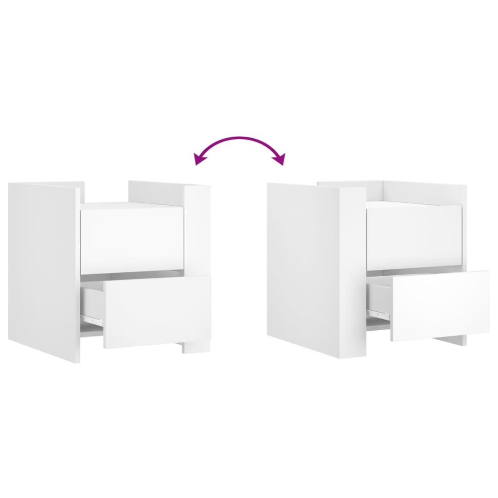 Fehér szerelt fa éjjeliszekrény 45 x 50 x 50 cm