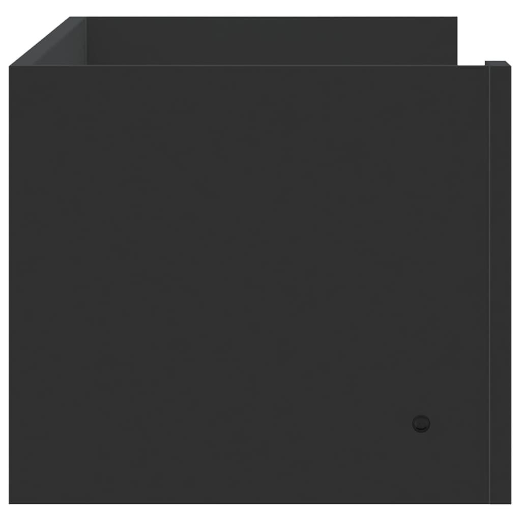 Fekete szerelt fa fali polc 100x35x30,5 cm