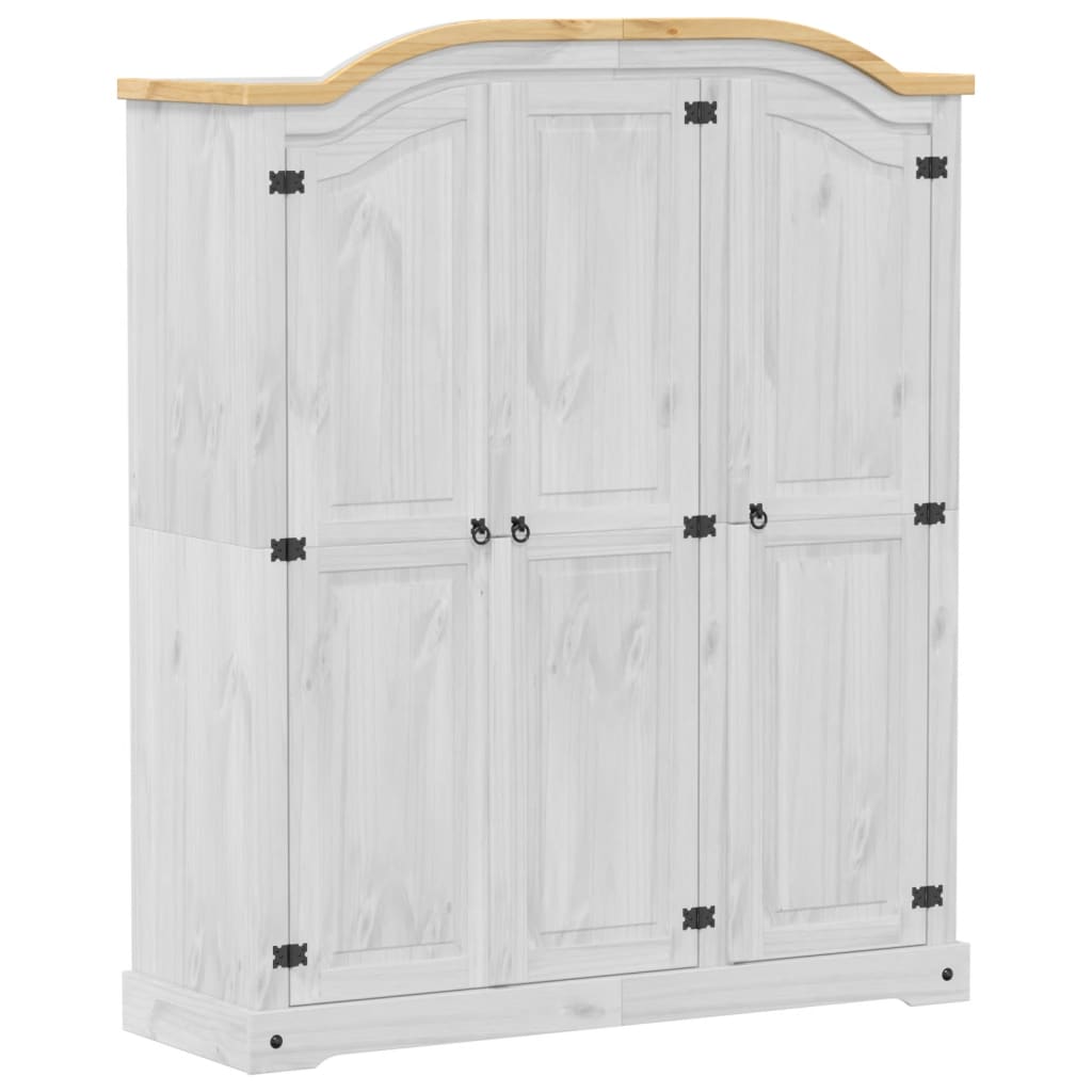 Fehér corona tömör fenyőfa ruhásszekrény 151,5 x 52 x 186 cm Fehér corona tömör fenyőfa ruhásszekrény 151,5 x 52 x 186 cm