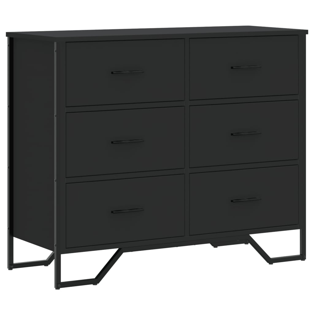 Fekete szerelt fa komód 91 x 35,5 x 74,5 cm Fekete szerelt fa komód 91 x 35,5 x 74,5 cm