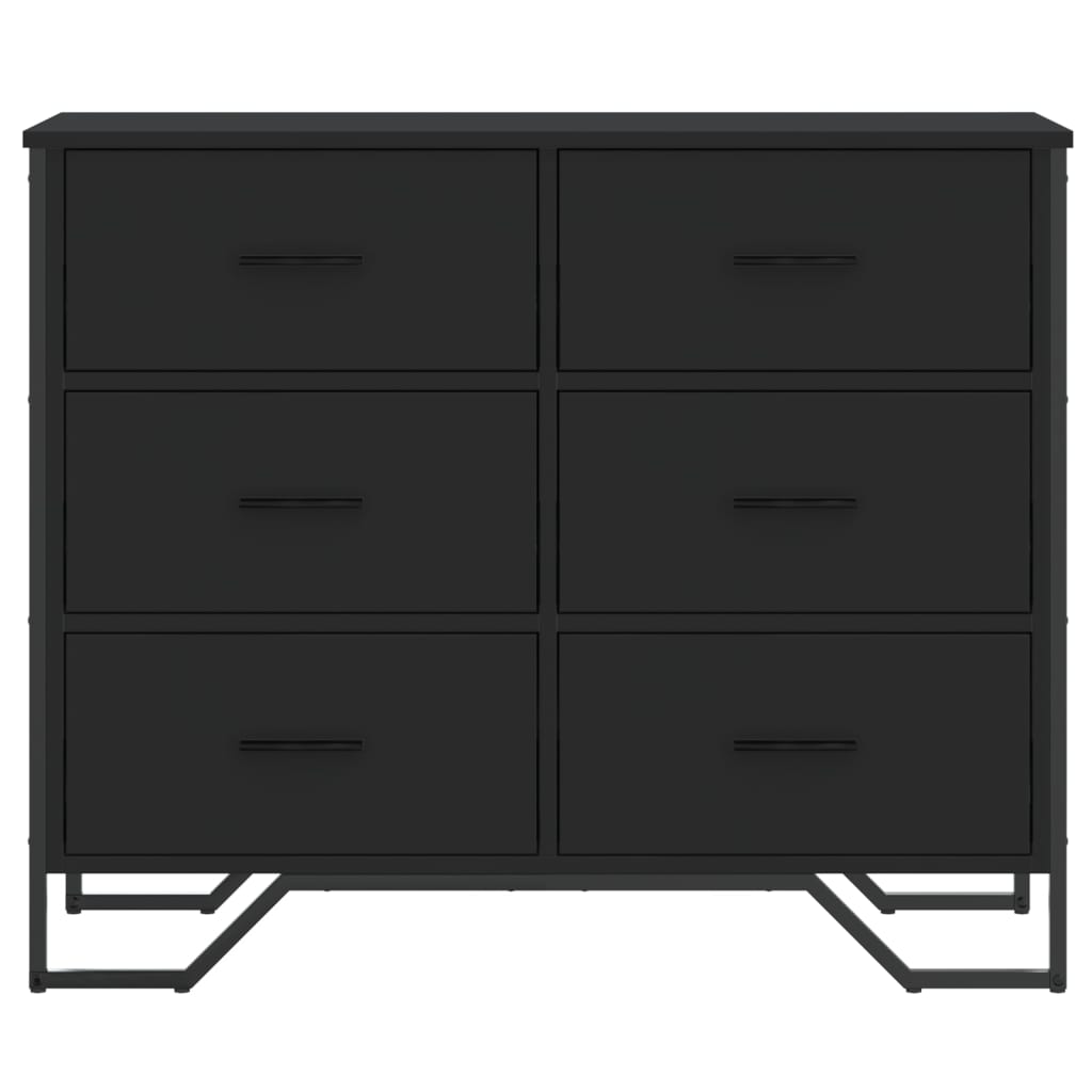 Fekete szerelt fa komód 91 x 35,5 x 74,5 cm Fekete szerelt fa komód 91 x 35,5 x 74,5 cm