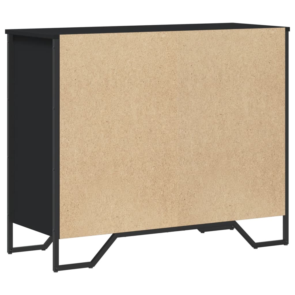 Fekete szerelt fa komód 91 x 35,5 x 74,5 cm Fekete szerelt fa komód 91 x 35,5 x 74,5 cm