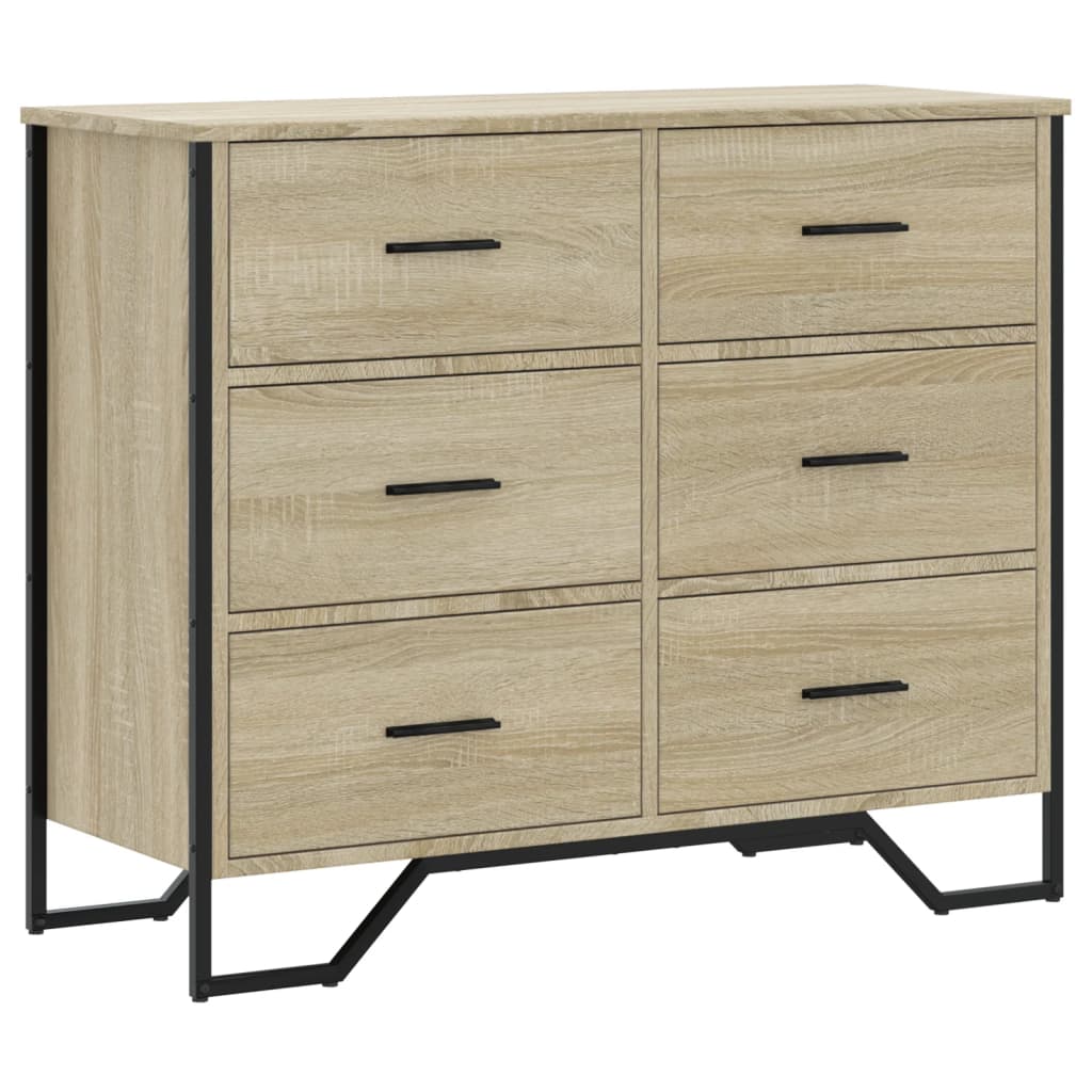 Sonoma tölgy színű szerelt fa komód 91 x 35,5 x 74,5 cm Sonoma tölgy színű szerelt fa komód 91 x 35,5 x 74,5 cm