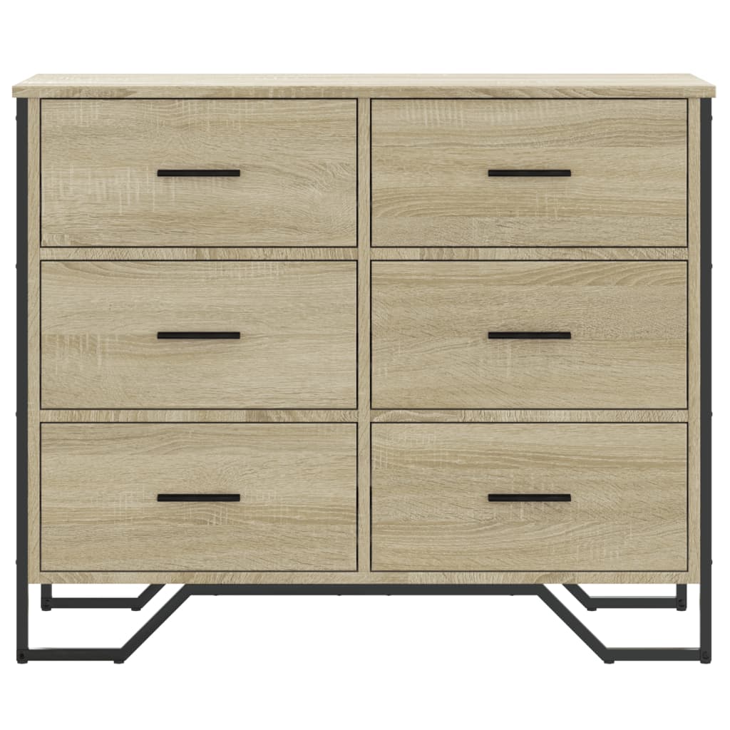 Sonoma tölgy színű szerelt fa komód 91 x 35,5 x 74,5 cm Sonoma tölgy színű szerelt fa komód 91 x 35,5 x 74,5 cm