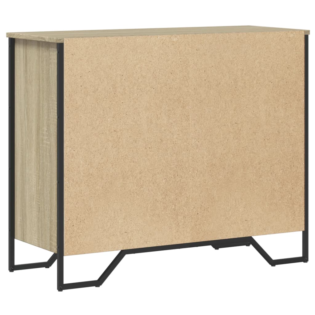 Sonoma tölgy színű szerelt fa komód 91 x 35,5 x 74,5 cm Sonoma tölgy színű szerelt fa komód 91 x 35,5 x 74,5 cm