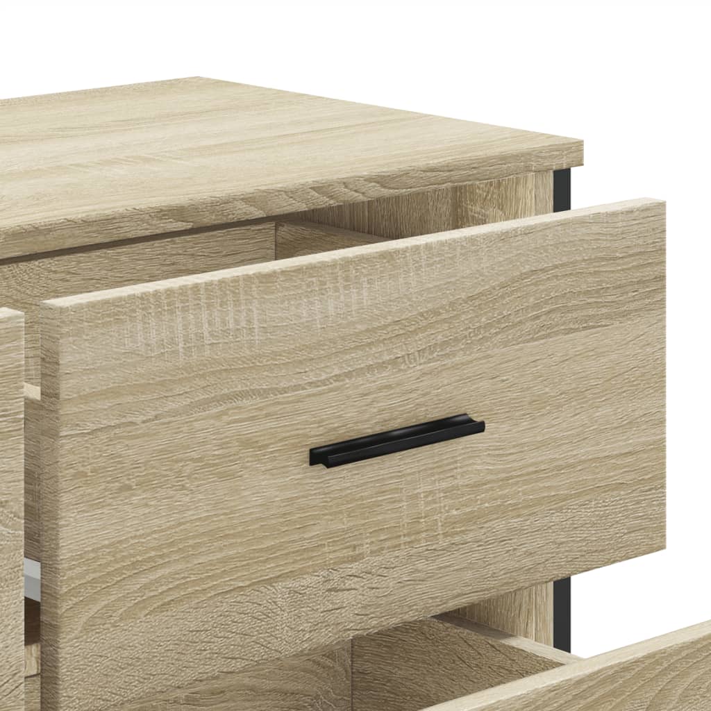 Sonoma tölgy színű szerelt fa komód 91 x 35,5 x 74,5 cm Sonoma tölgy színű szerelt fa komód 91 x 35,5 x 74,5 cm