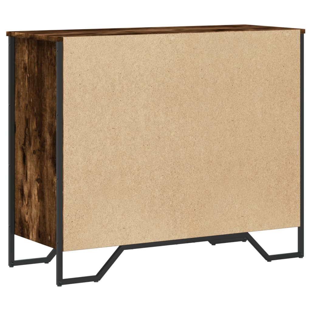 Füstös tölgy színű szerelt fa komód 91 x 35,5 x 74,5 cm Füstös tölgy színű szerelt fa komód 91 x 35,5 x 74,5 cm