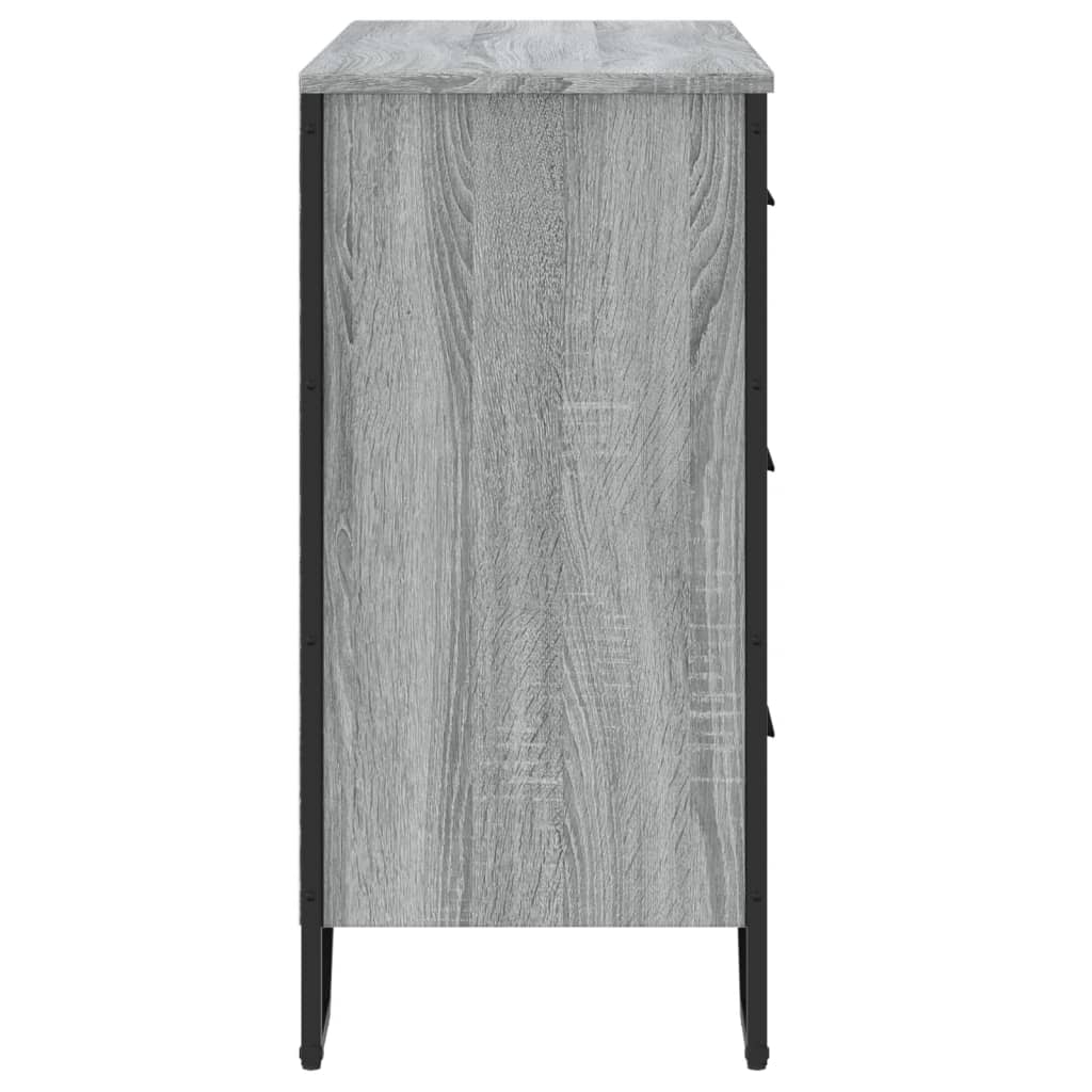 Szürke sonoma színű szerelt fa komód 91 x 35,5 x 74,5 cm Szürke sonoma színű szerelt fa komód 91 x 35,5 x 74,5 cm