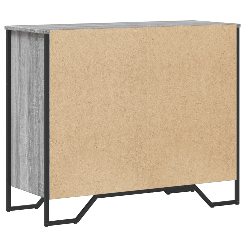 Szürke sonoma színű szerelt fa komód 91 x 35,5 x 74,5 cm Szürke sonoma színű szerelt fa komód 91 x 35,5 x 74,5 cm