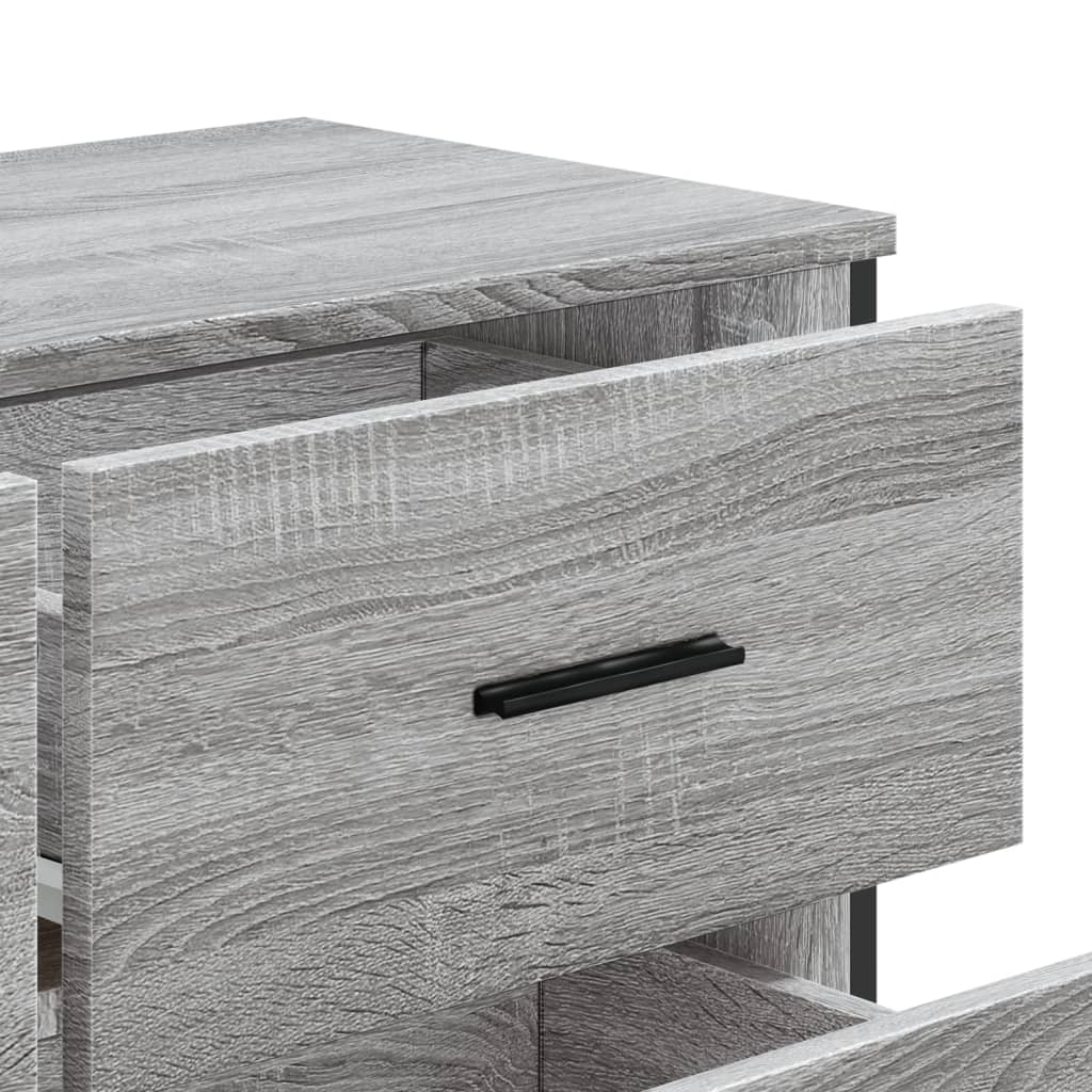 Szürke sonoma színű szerelt fa komód 91 x 35,5 x 74,5 cm Szürke sonoma színű szerelt fa komód 91 x 35,5 x 74,5 cm