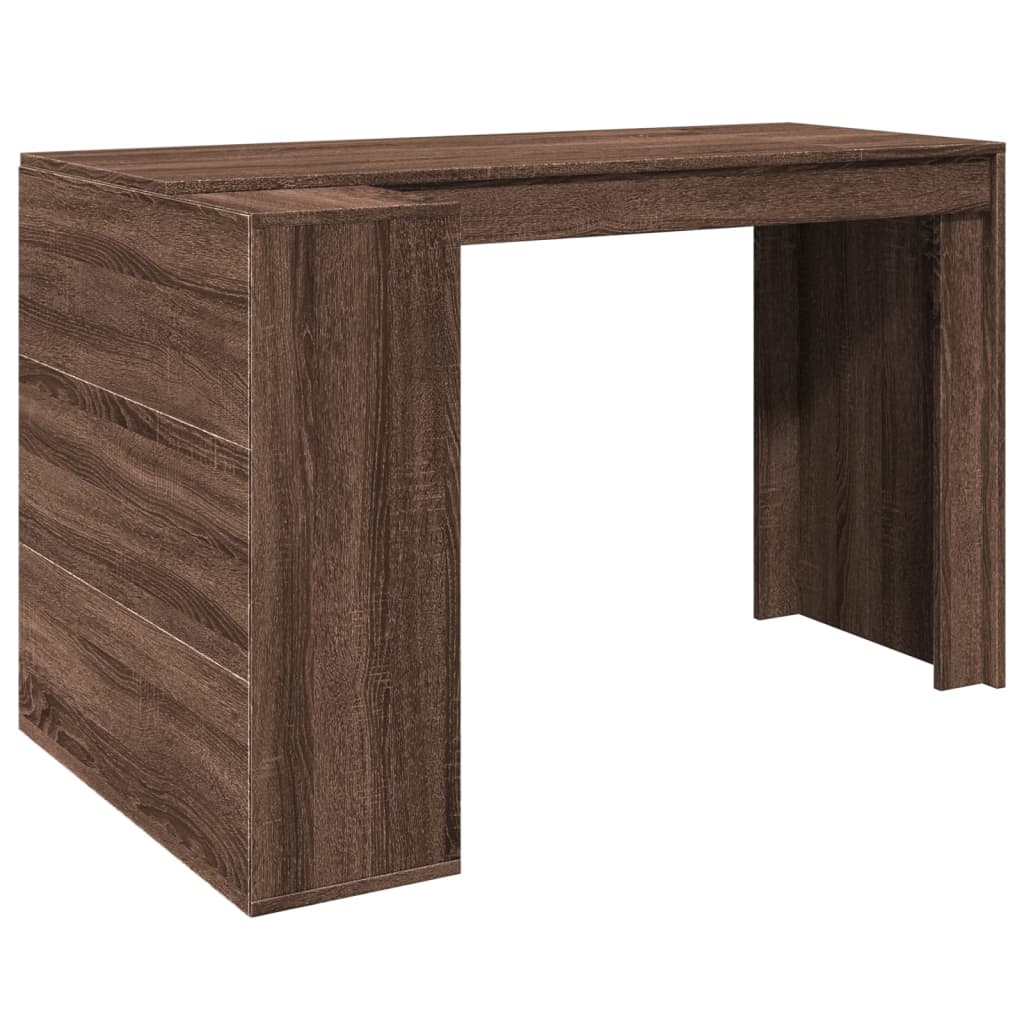 Barna tölgy színű szerelt fa irodai asztal 123,5 x 73,5 x 75 cm