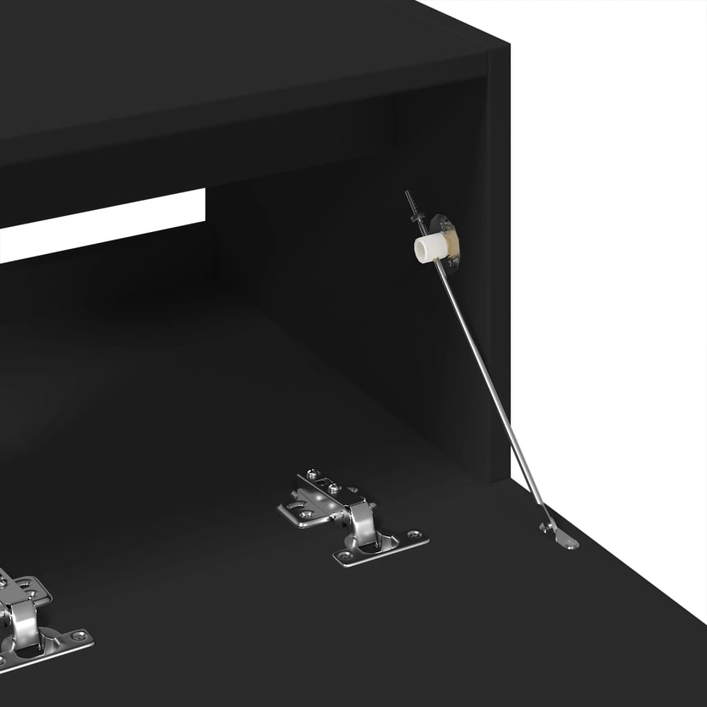 Fekete szerelt fa mosdószekrény 78 x 37 x 59 cm