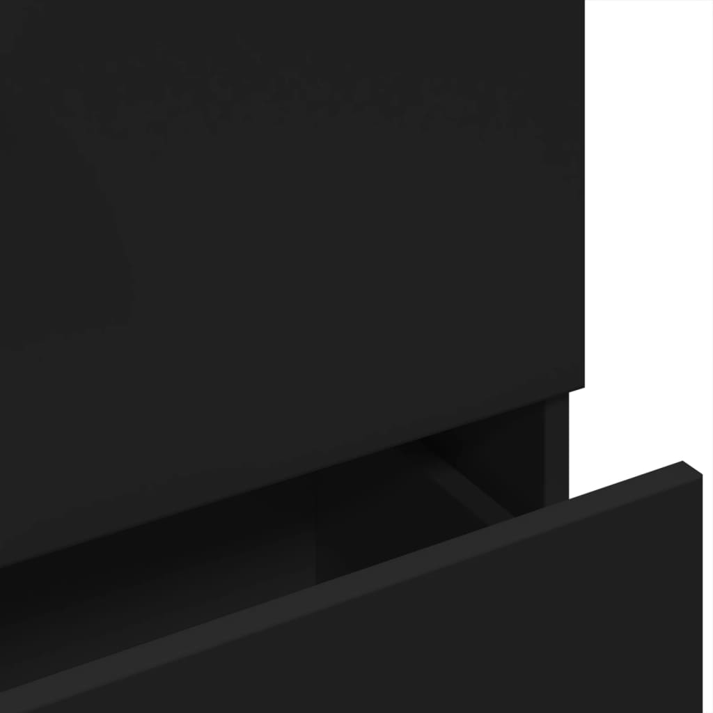 Fekete szerelt fa mosdószekrény 78 x 37 x 59 cm