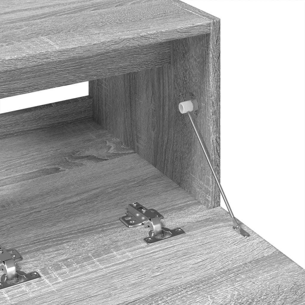 Szürke sonoma színű szerelt fa mosdószekrény 78 x 37 x 59 cm