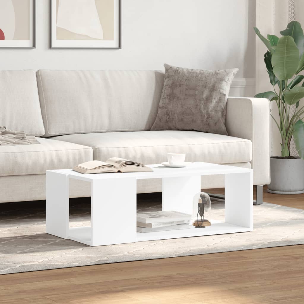 Fehér szerelt fa dohányzóasztal 89,5 x 48 x 30 cm