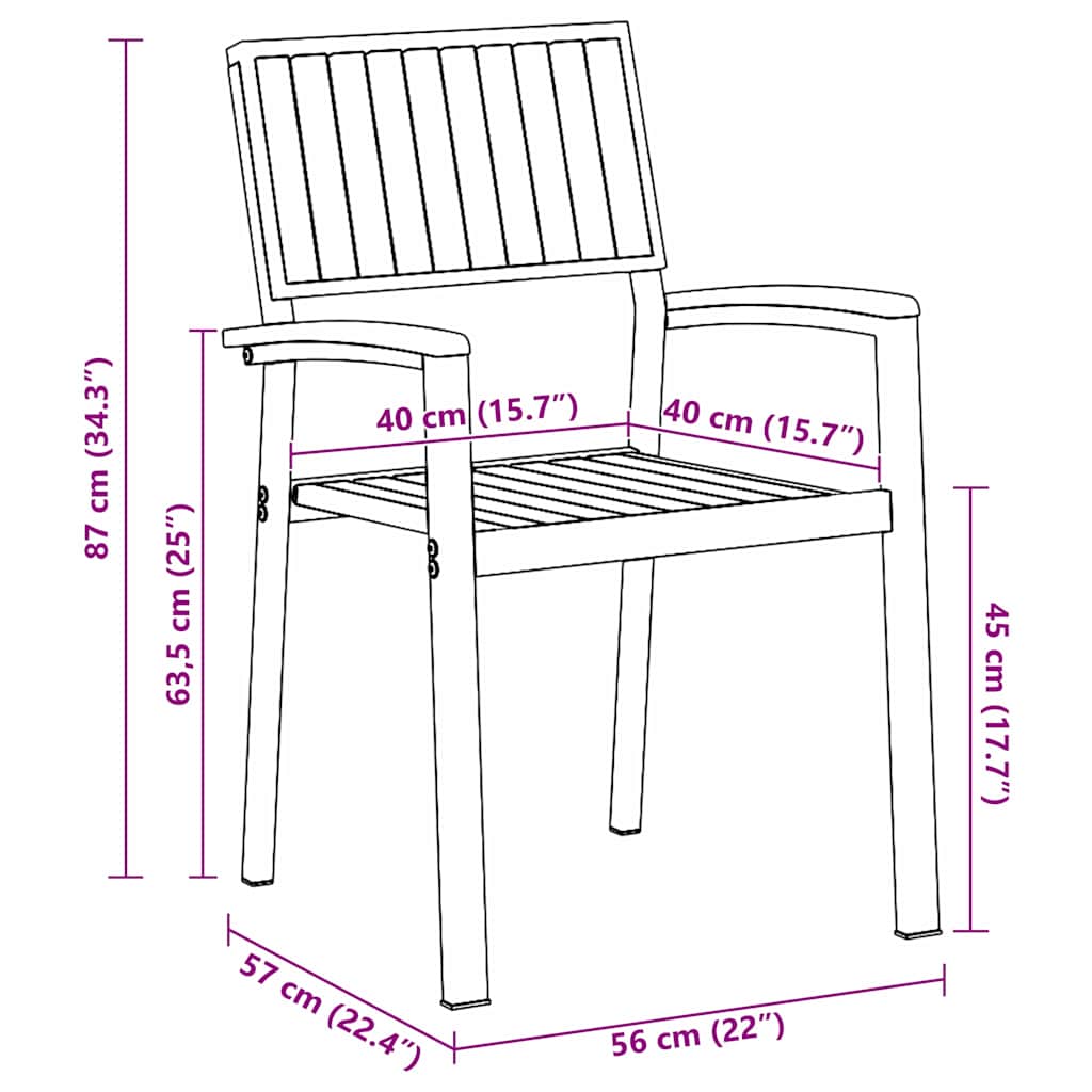 Összecsukható szék 6 pcs barna 56 x 57 x 87 cm tömör akácfa