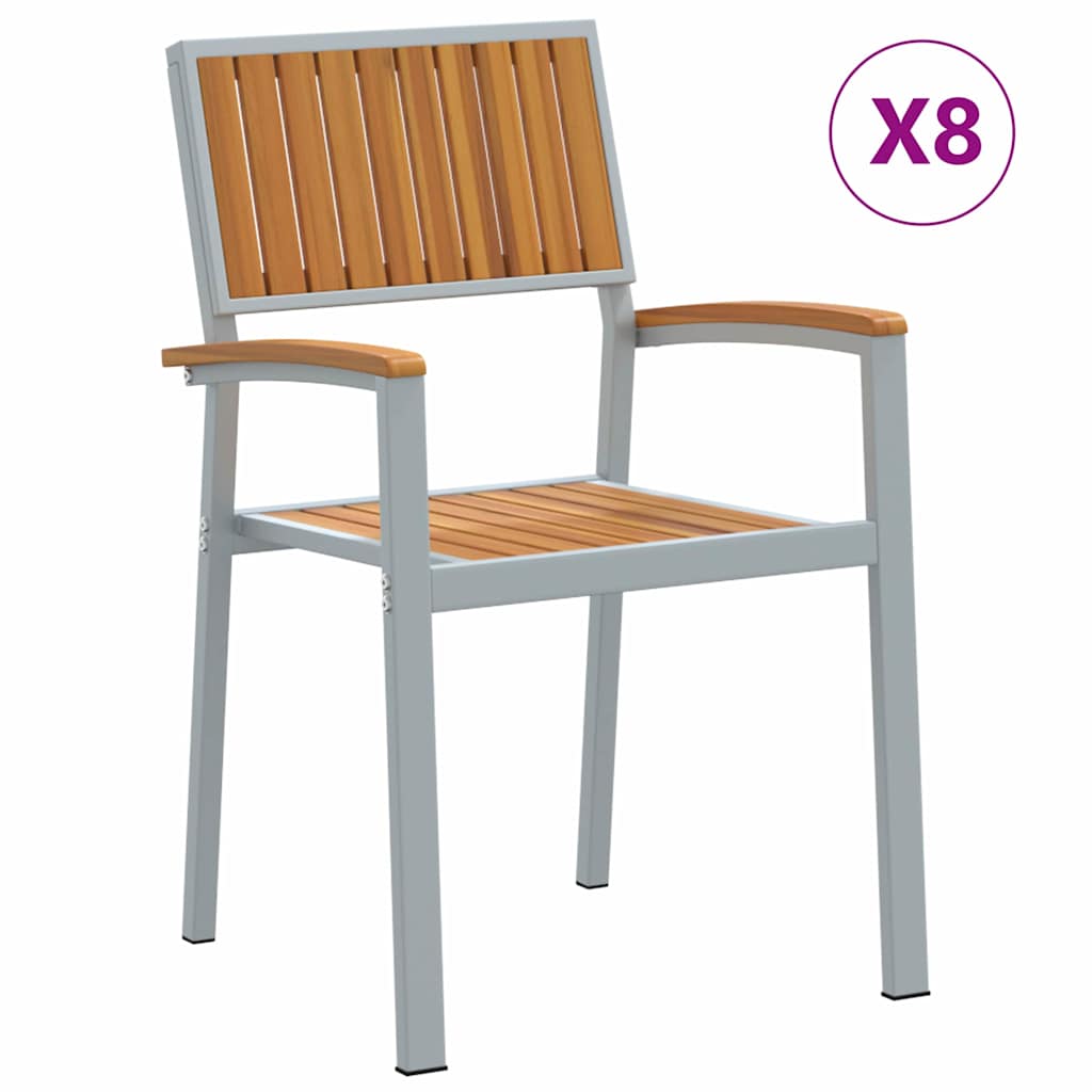 Összecsukható szék 8 pcs barna 56 x 57 x 87 cm tömör akácfa
