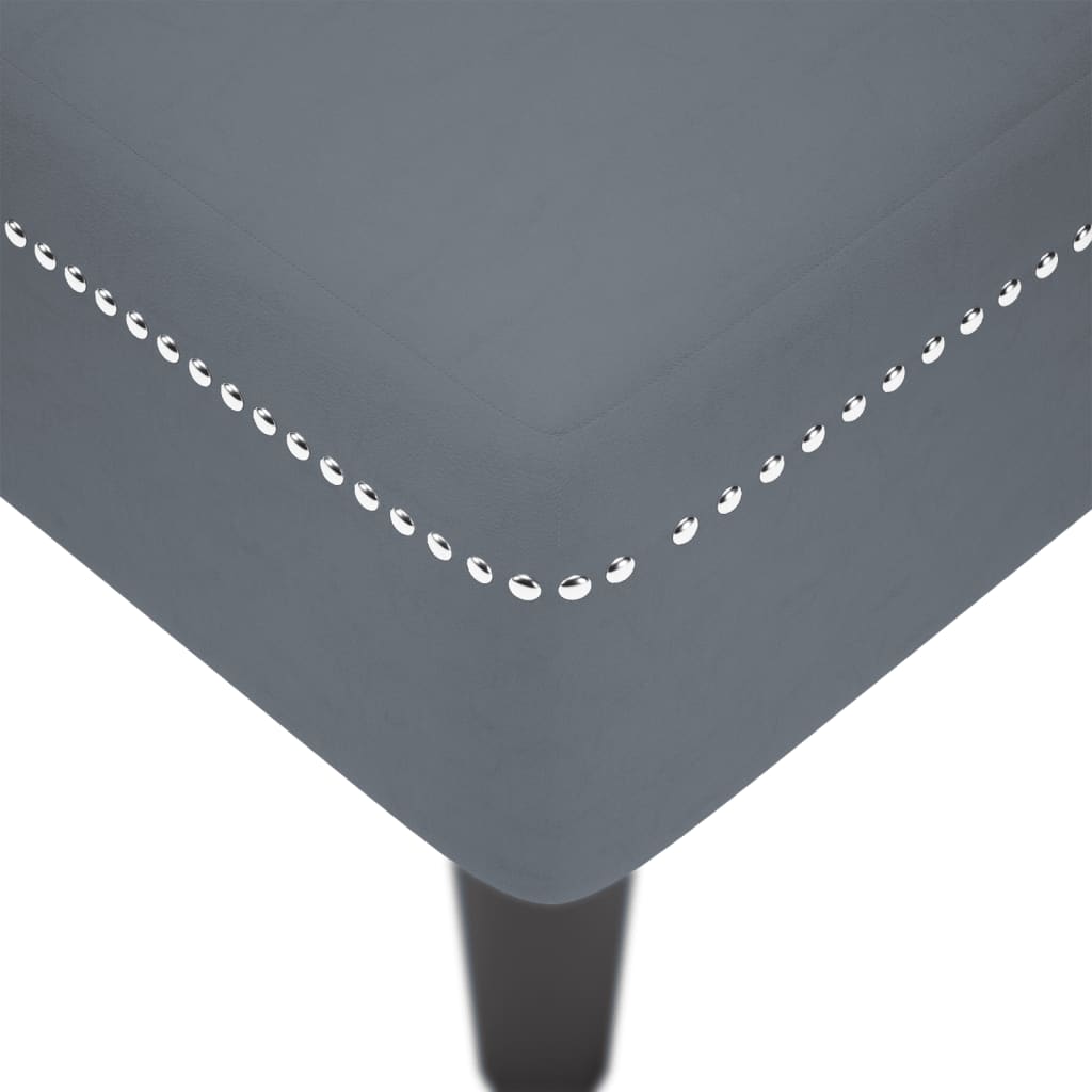 Sötétszürke bársony dívány párnával és jobb kartámasszal