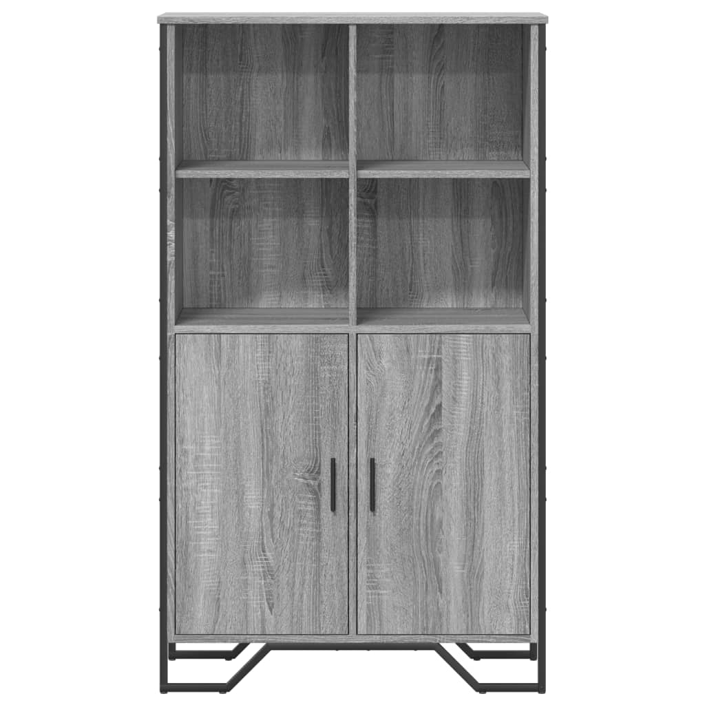 Szürke sonoma színű szerelt fa magasszekrény 79,5x35,5x137,5 cm