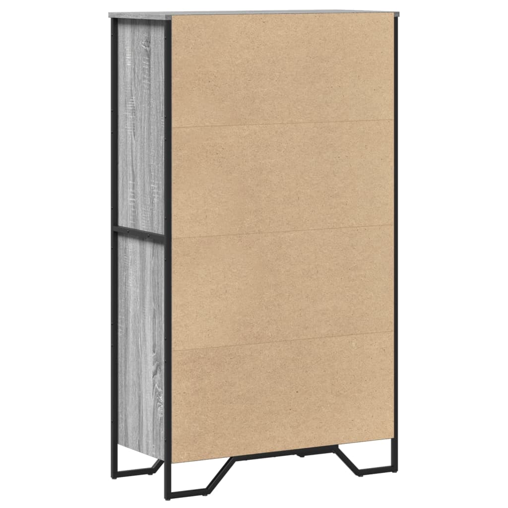 Szürke sonoma színű szerelt fa magasszekrény 79,5x35,5x137,5 cm