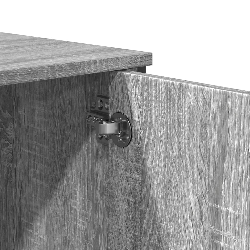 Szürke sonoma színű szerelt fa magasszekrény 79,5x35,5x137,5 cm