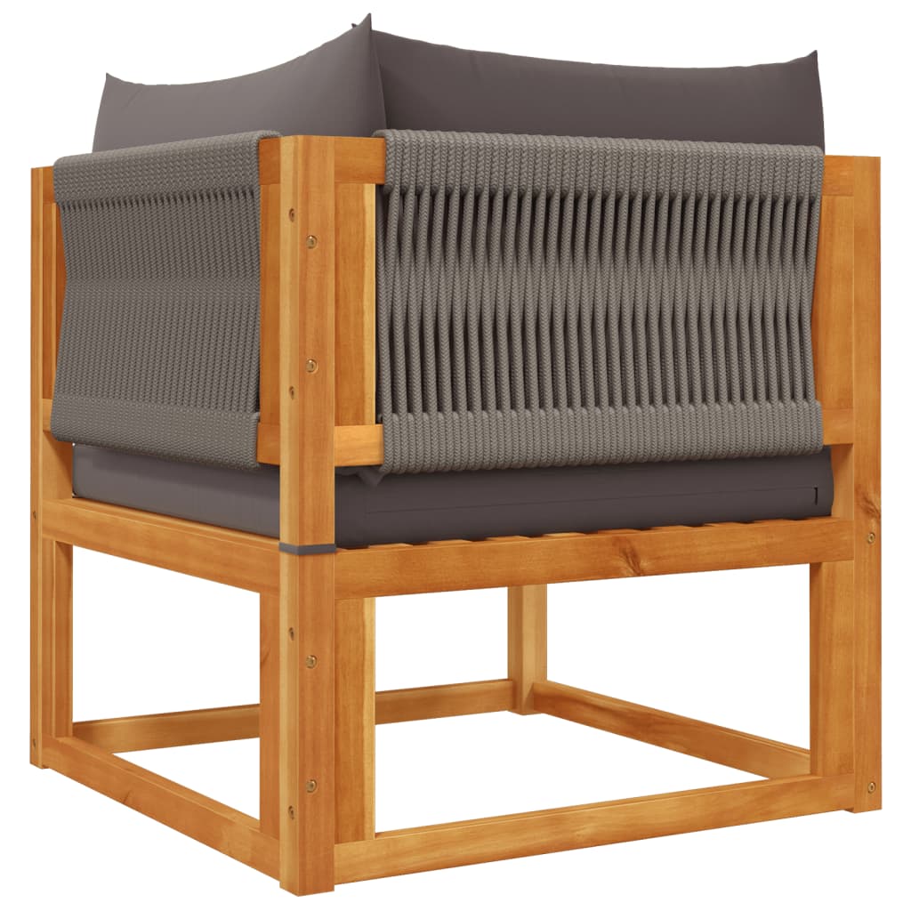 10 darabos kerti kanapégarnitúra párnákkal, akácfa és kötél