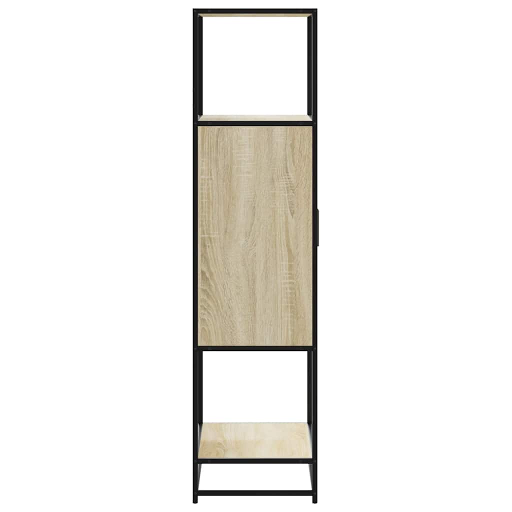 Highboard sonoma tölgy 68x35x139 cm gépelt fa és fém