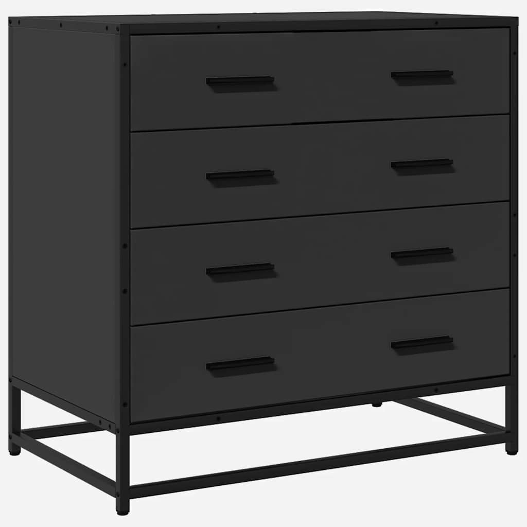 Fekete szerelt fa fiókos szekrény 70x41x70 cm Fekete szerelt fa fiókos szekrény 70x41x70 cm