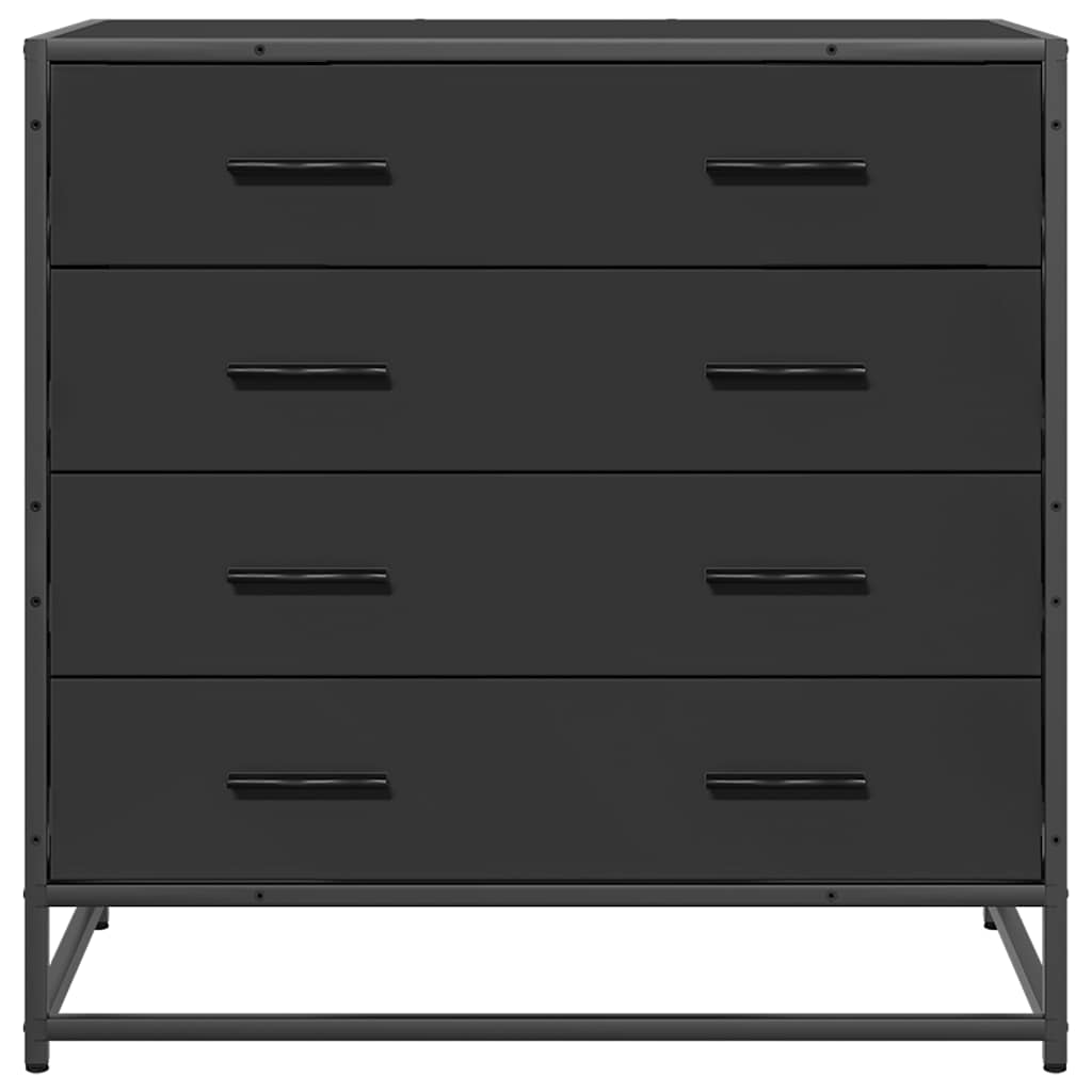 Fekete szerelt fa fiókos szekrény 70x41x70 cm Fekete szerelt fa fiókos szekrény 70x41x70 cm