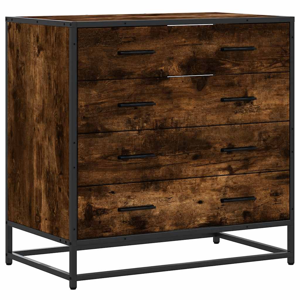 Füstös tölgy szerelt fa fiókos szekrény 70x41x70 cm Füstös tölgy szerelt fa fiókos szekrény 70x41x70 cm
