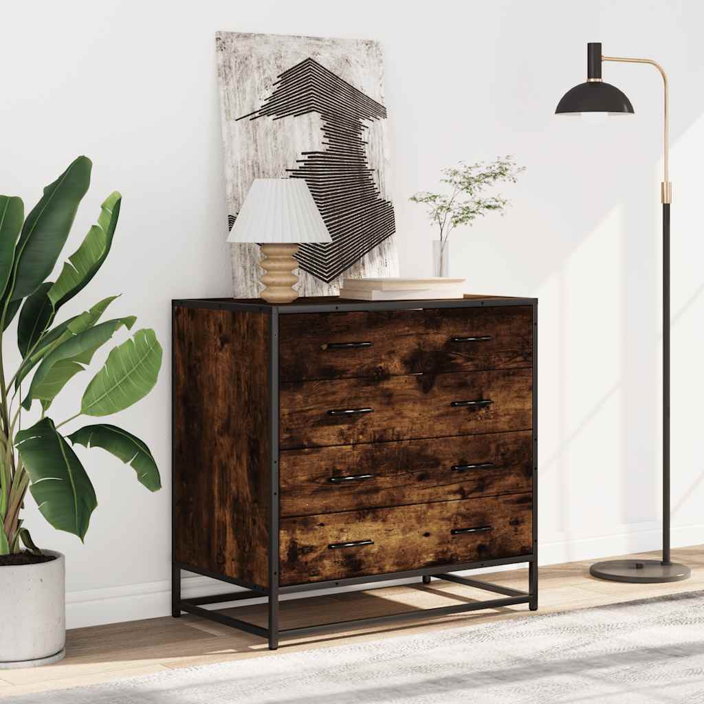 Füstös tölgy szerelt fa fiókos szekrény 70x41x70 cm Füstös tölgy szerelt fa fiókos szekrény 70x41x70 cm