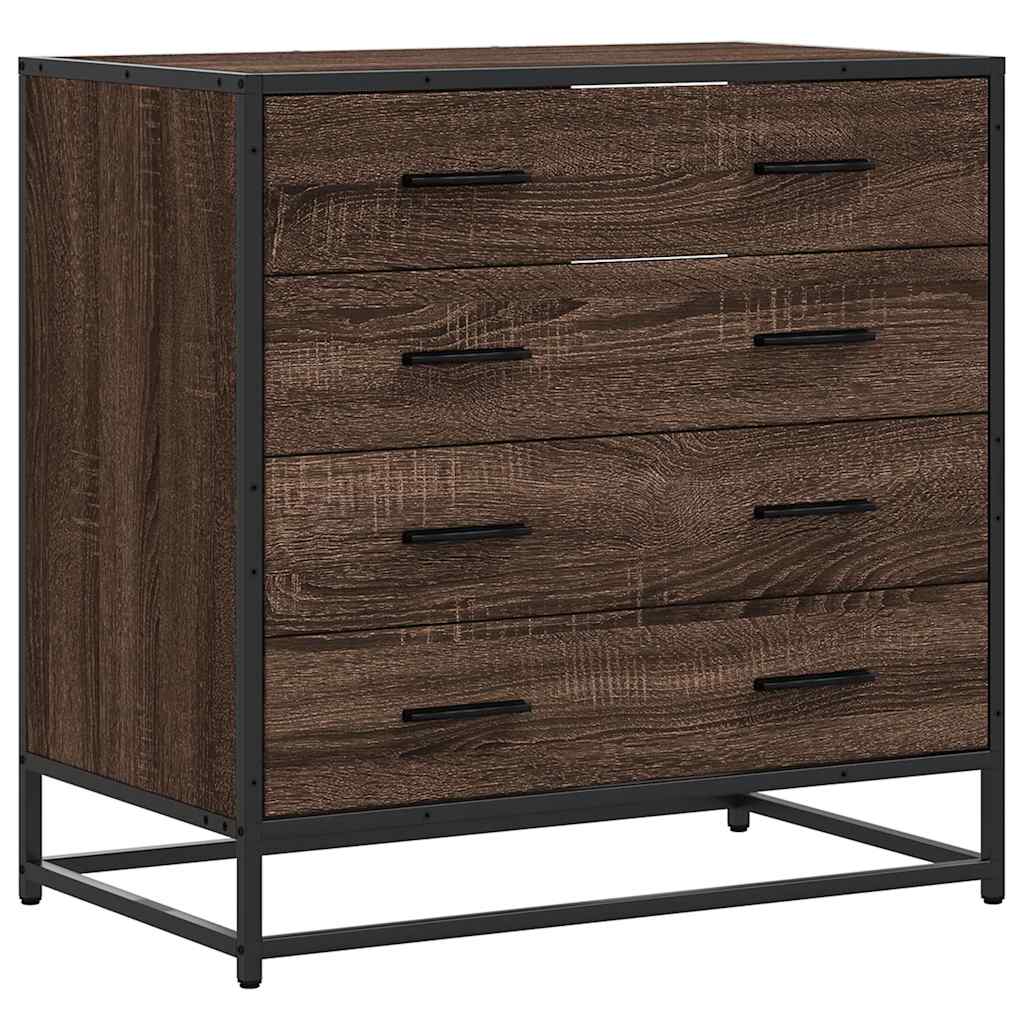 Barna tölgy szerelt fa fiókos szekrény 70x41x70 cm Barna tölgy szerelt fa fiókos szekrény 70x41x70 cm