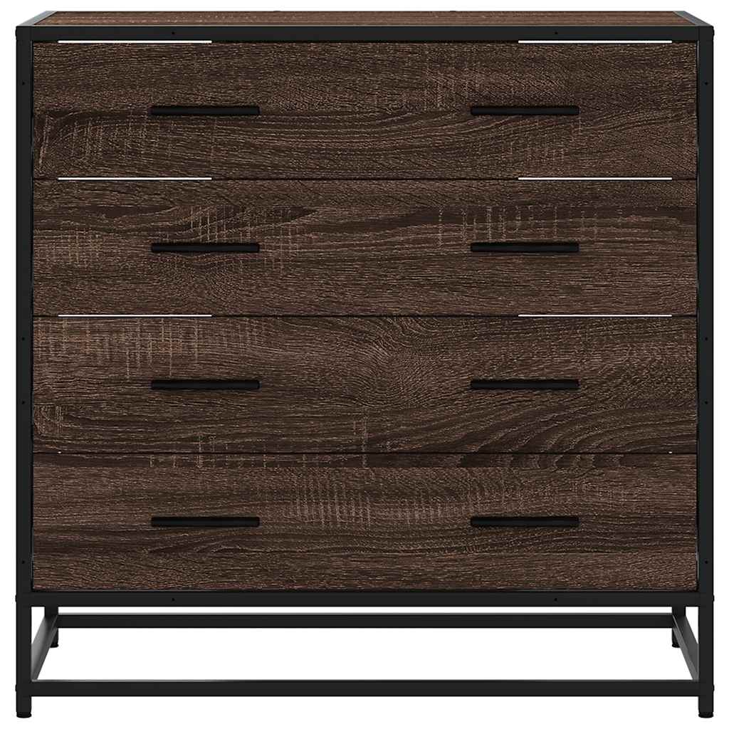 Barna tölgy szerelt fa fiókos szekrény 70x41x70 cm Barna tölgy szerelt fa fiókos szekrény 70x41x70 cm