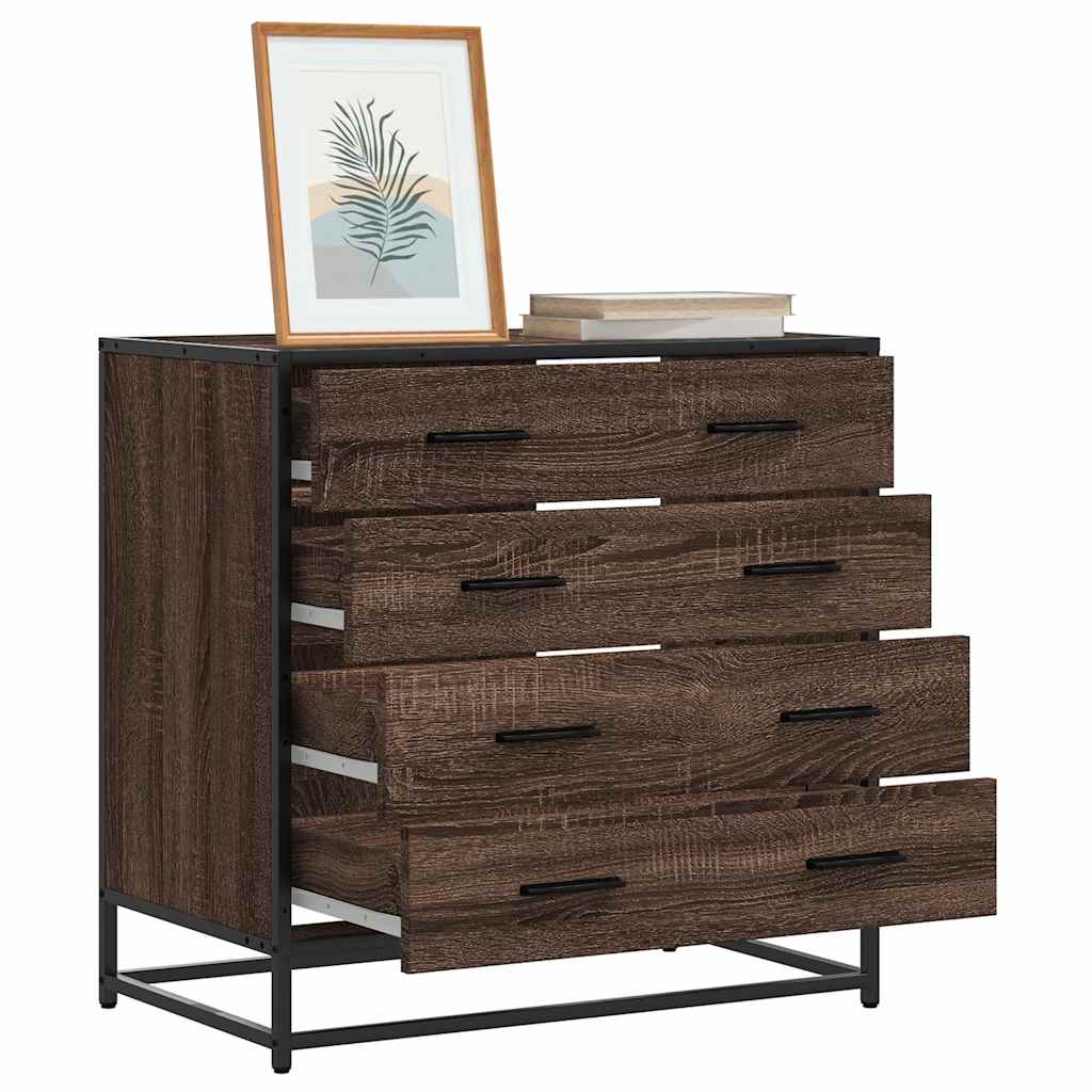 Barna tölgy szerelt fa fiókos szekrény 70x41x70 cm Barna tölgy szerelt fa fiókos szekrény 70x41x70 cm