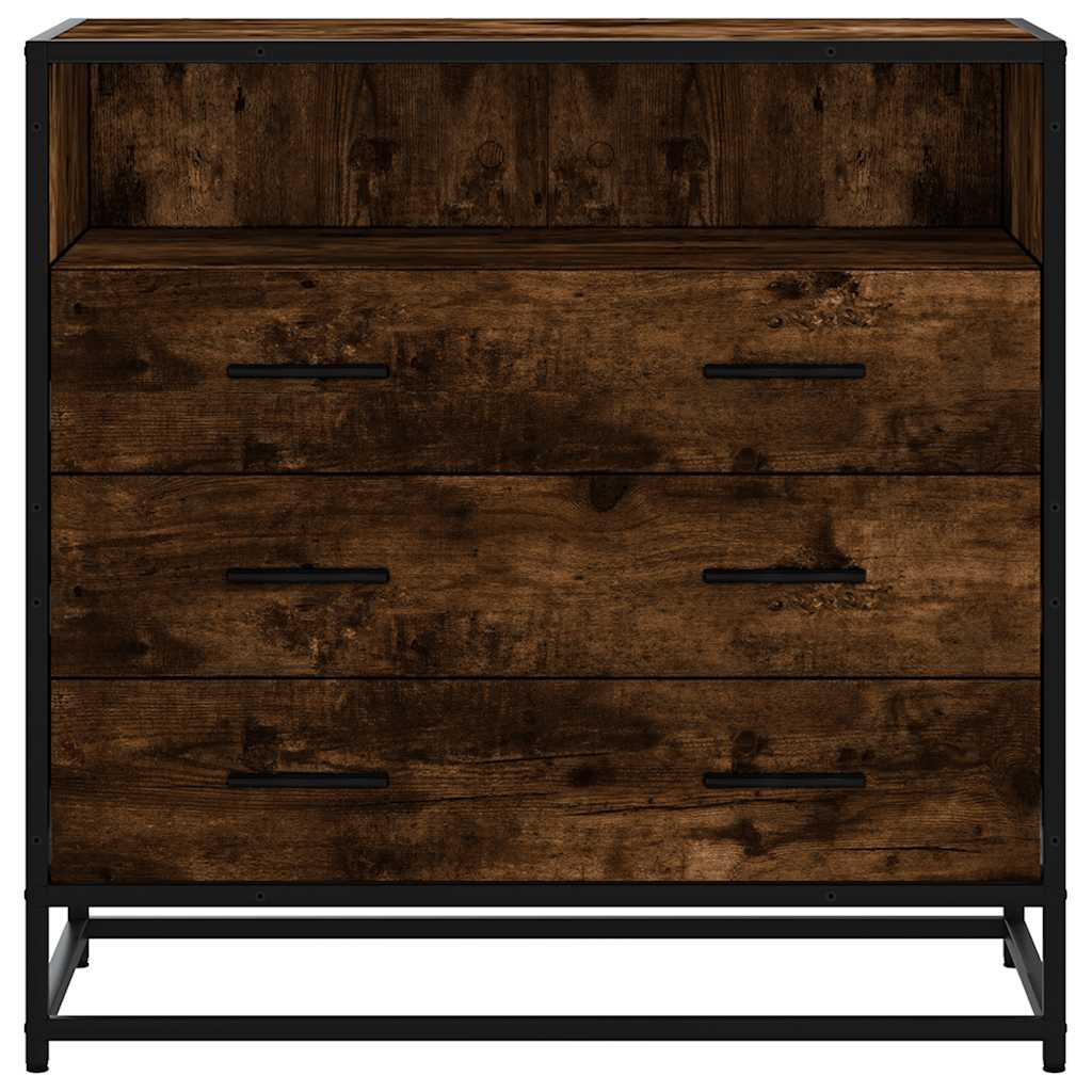Füstös tölgy szerelt fa fiókos szekrény 70x41x70 cm Füstös tölgy szerelt fa fiókos szekrény 70x41x70 cm