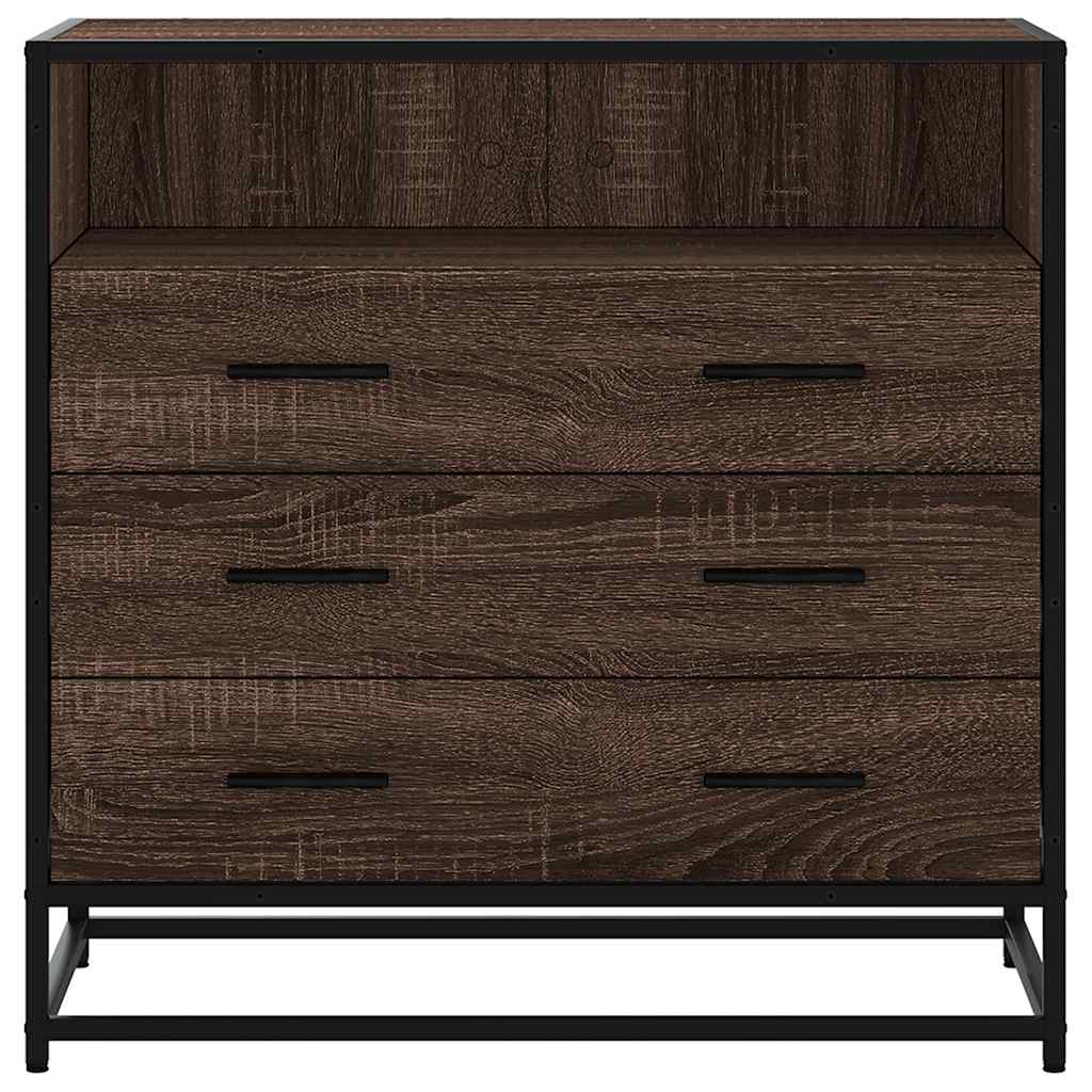 Barna tölgy szerelt fa fiókos szekrény 70x41x70 cm Barna tölgy szerelt fa fiókos szekrény 70x41x70 cm
