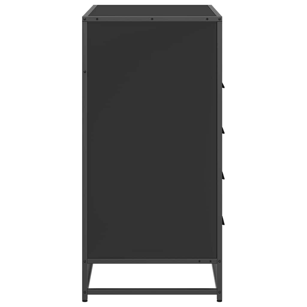 Fekete szerelt fa fiókos szekrény 70x41x70 cm Fekete szerelt fa fiókos szekrény 70x41x70 cm