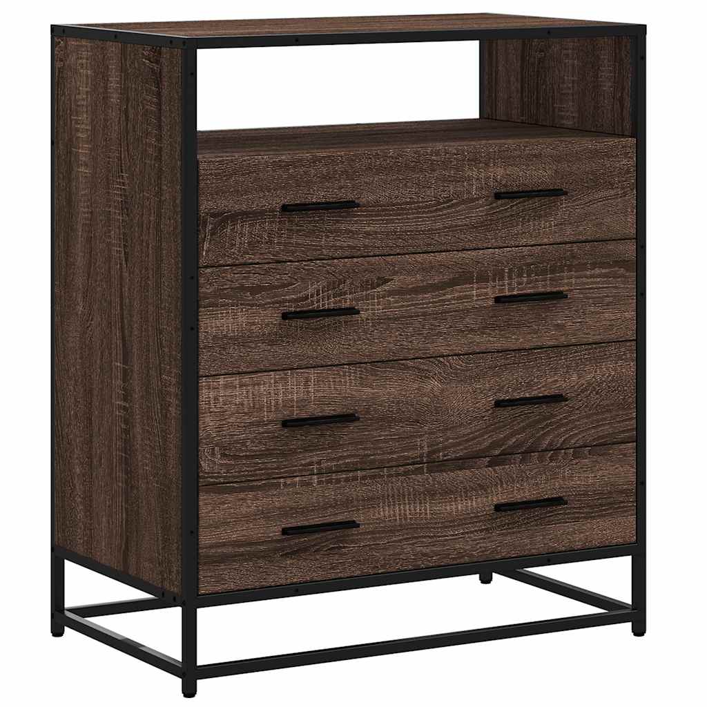 Barna tölgy szerelt fa fiókos szekrény 70x41x70 cm Barna tölgy szerelt fa fiókos szekrény 70x41x70 cm