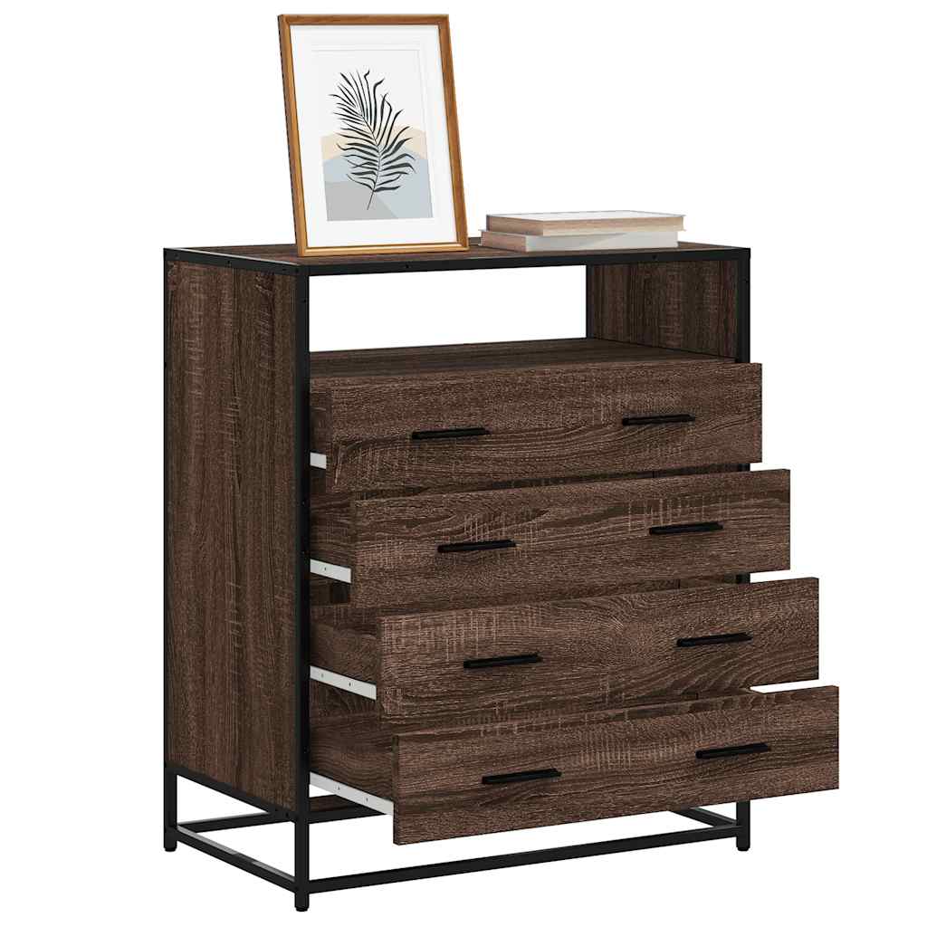 Barna tölgy szerelt fa fiókos szekrény 70x41x70 cm Barna tölgy szerelt fa fiókos szekrény 70x41x70 cm