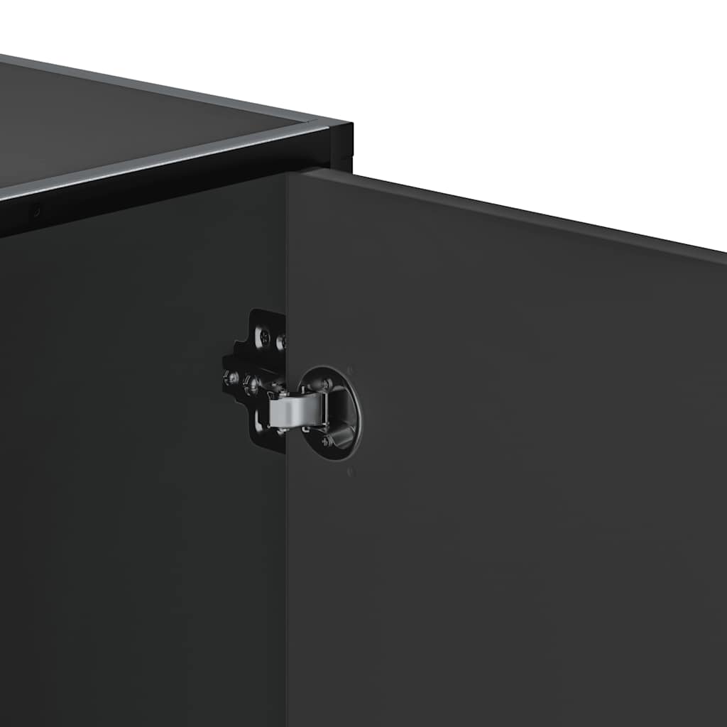 Cipőpad fekete 100x40x53,5 cm fából és fémből készült pad